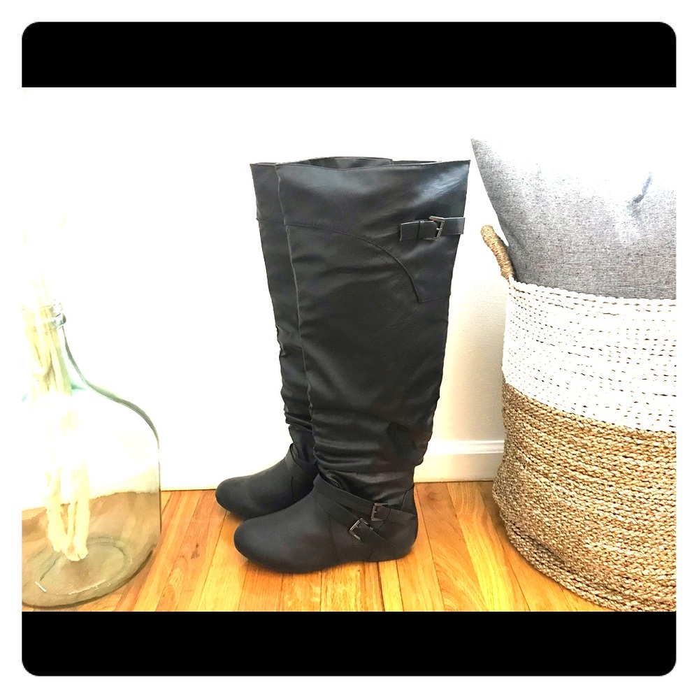 Brand new, never worn knee high flat boots!